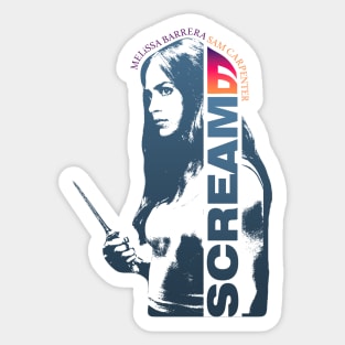 scream VI  (Scream 6) Melissa Barrera Sam Carpenter scary horror movie graphic design by ironpalette Sticker